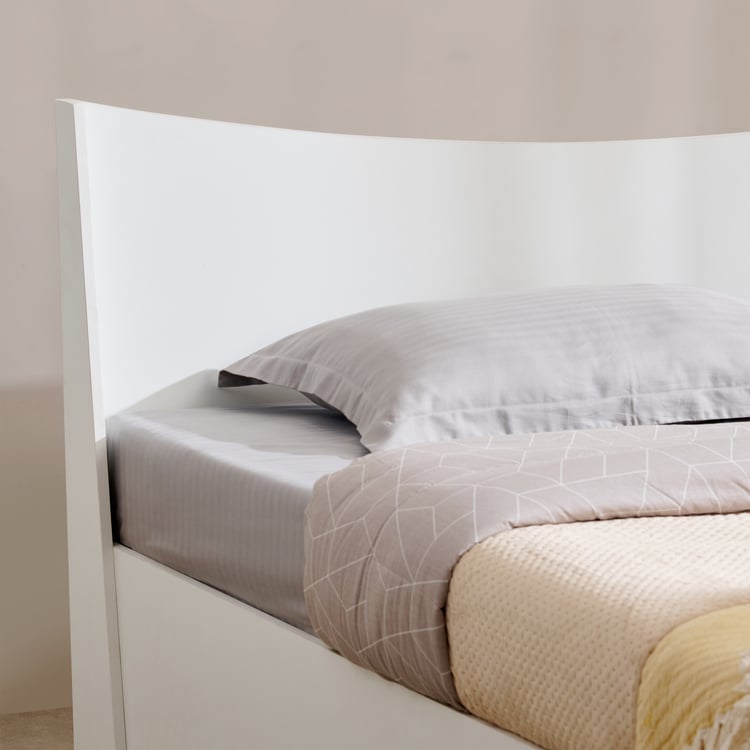 Helios Alton NXT King Bed with Box Storage - White