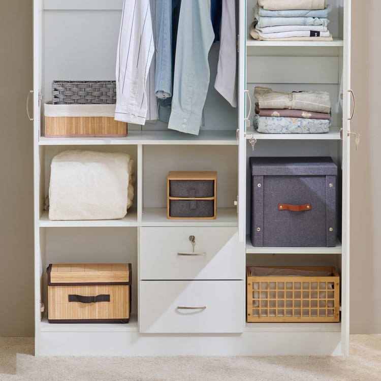 Helios Alton NXT 3-Door Wardrobe with Mirror and Drawers - White