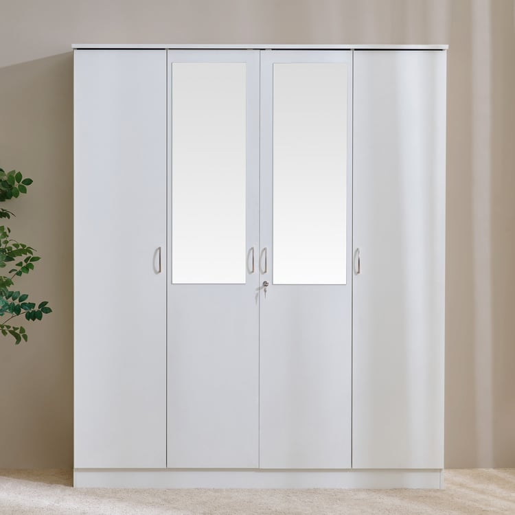 Helios Alton NXT 4-Door Wardrobe with Mirrors - White