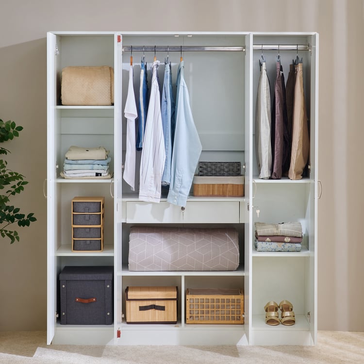 Helios Alton NXT 4-Door Wardrobe with Mirrors - White