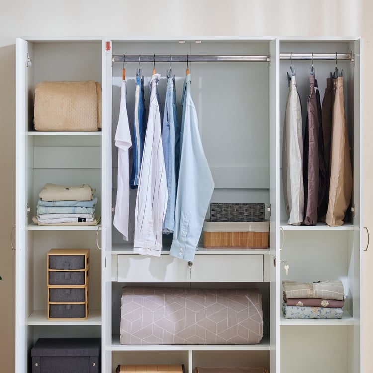 Helios Alton NXT 4-Door Wardrobe with Mirrors - White