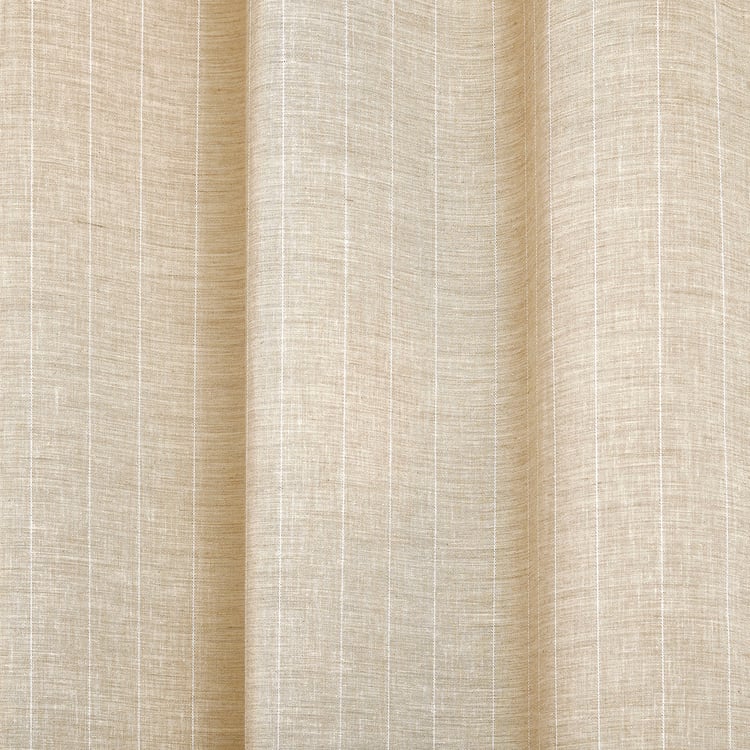 Chanderi Haze Set of 2 Striped Sheer Door Curtains - 7.3ft(225cm)