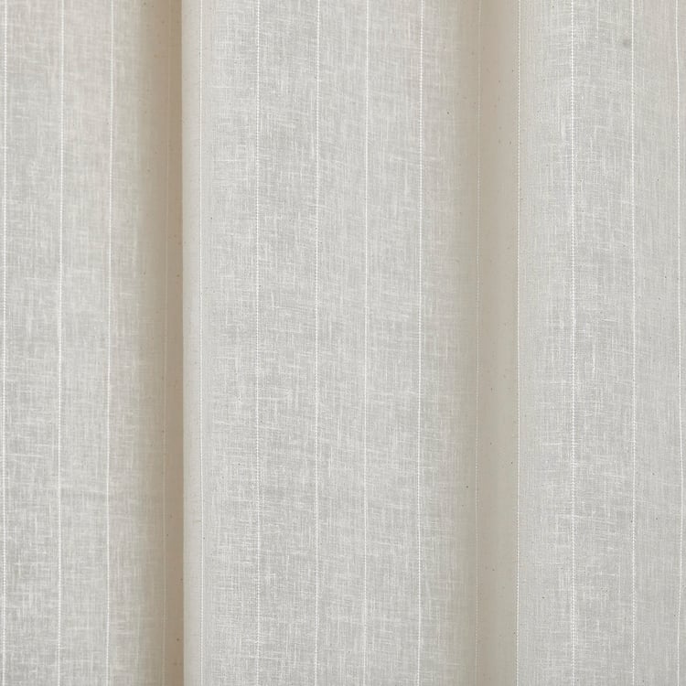 Chanderi Set of 2 Striped Sheer Door Curtains - 7.3ft(225cm)