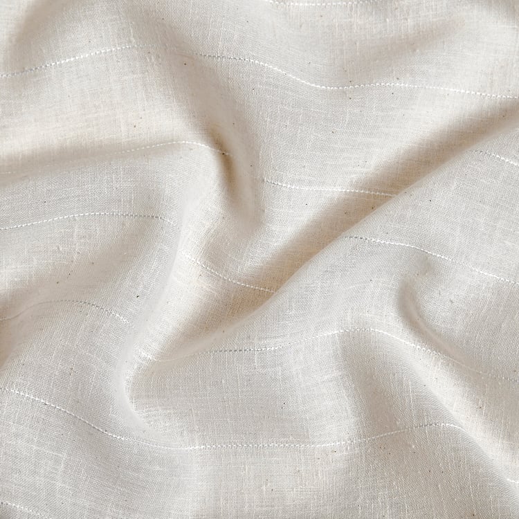 Chanderi Set of 2 Striped Sheer Door Curtains - 7.3ft(225cm)