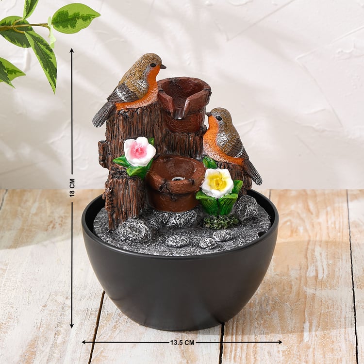 Alpine Polyresin Birds Water Fountain - 13.5x18cm