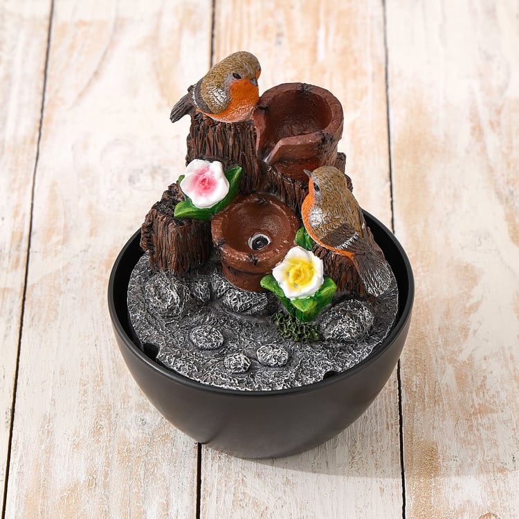 Alpine Polyresin Birds Water Fountain - 13.5x18cm