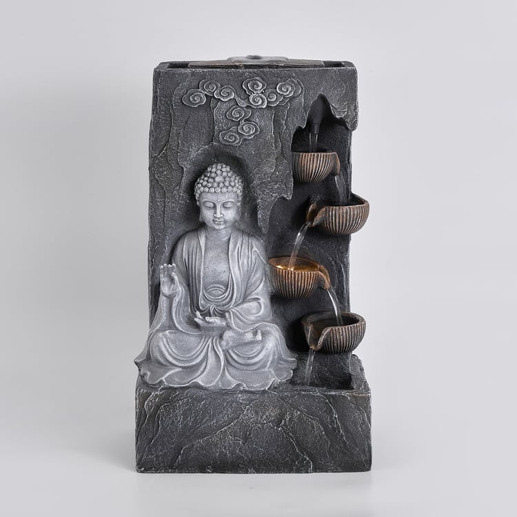 Alpine Serene Polyresin Buddha Water Fountain - 25x18x43cm