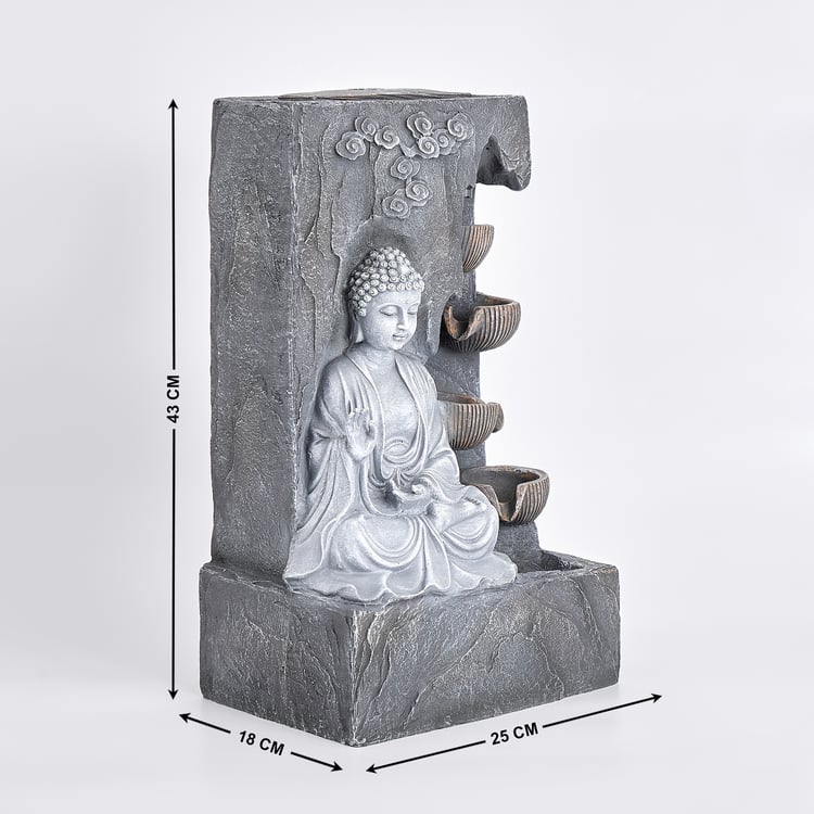 Alpine Serene Polyresin Buddha Water Fountain - 25x18x43cm