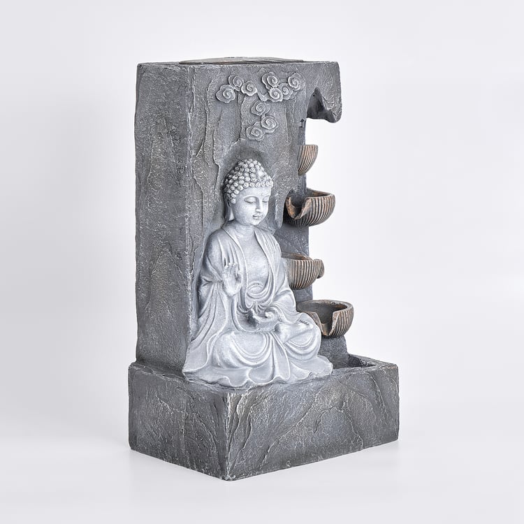 Alpine Serene Polyresin Buddha Water Fountain - 25x18x43cm