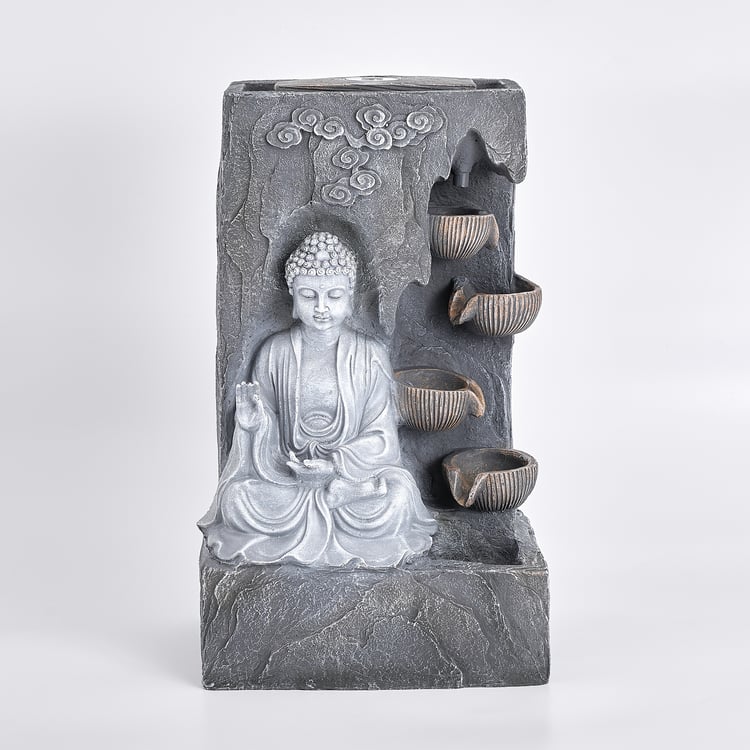 Alpine Serene Polyresin Buddha Water Fountain - 25x18x43cm