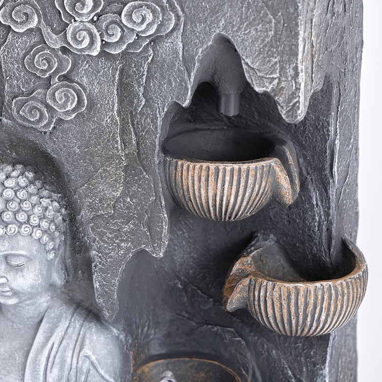 Alpine Serene Polyresin Buddha Water Fountain - 25x18x43cm
