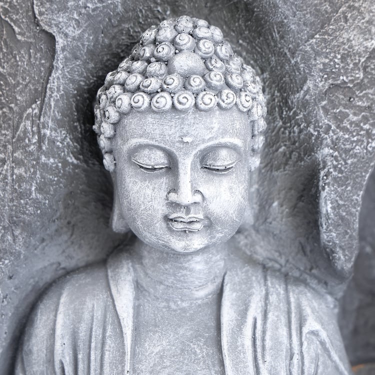 Alpine Serene Polyresin Buddha Water Fountain - 25x18x43cm
