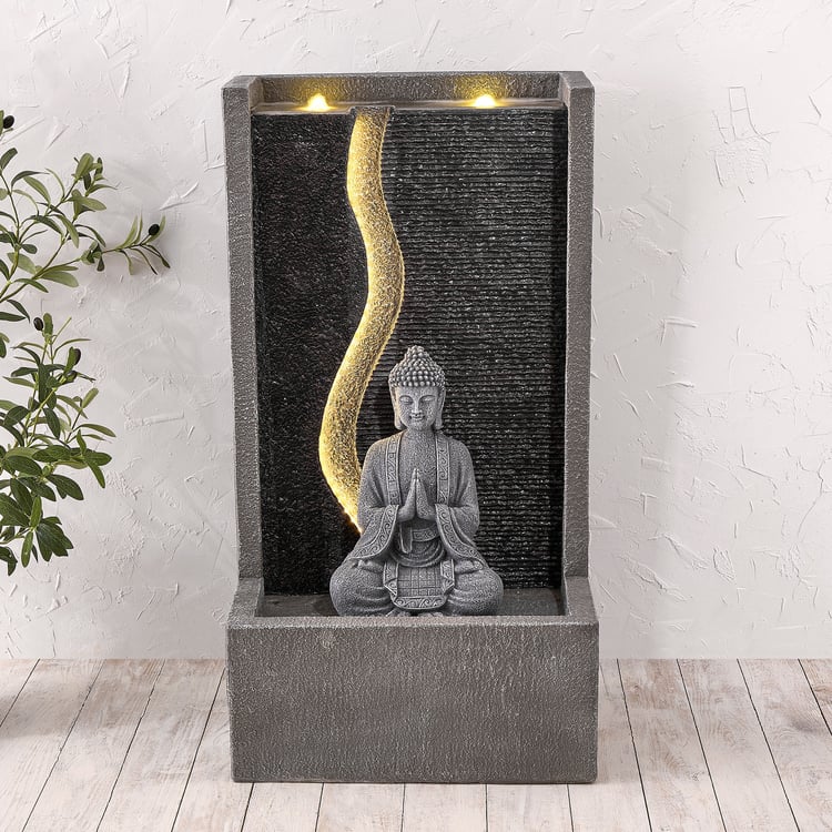 Cascade Polyresin Buddha Fountain - 47x36x89cm