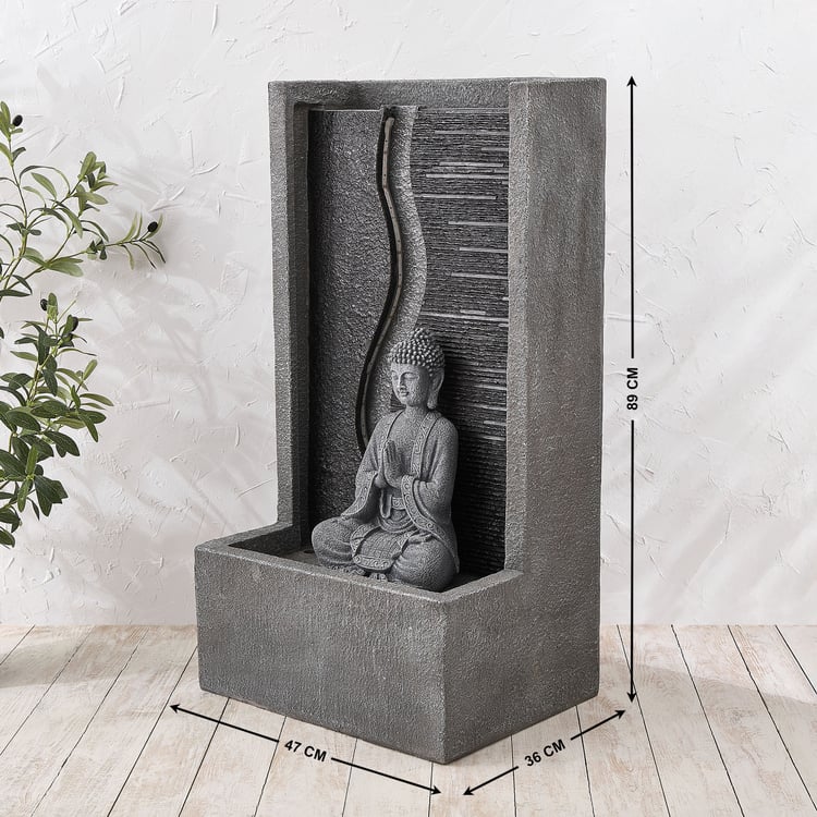 Cascade Polyresin Buddha Fountain - 47x36x89cm