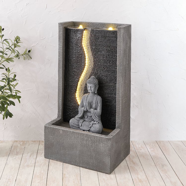 Cascade Polyresin Buddha Fountain - 47x36x89cm