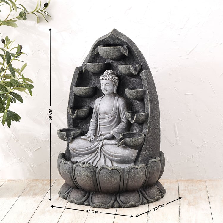 Cascade Polyresin Buddha Water Fountain - 37x28x59cm