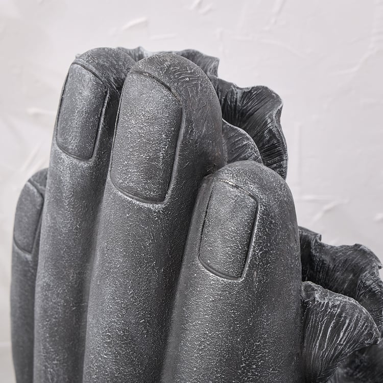 Cascade Polyresin Serene Buddha on Palm Water Fountain - 41x30x78cm