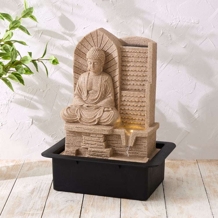 Corsica Alpine Polyresin Buddha Water Fountain - 30x22x39cm