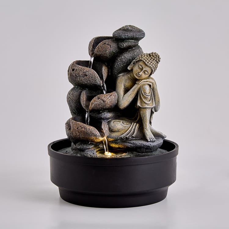 Corsica Alpine Polyresin Buddha Water Fountain - 21x28cm