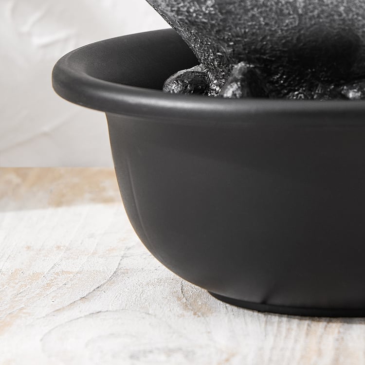 Alpine Modern Polyresin Diya with Rotating Ball Water Fountain - 20x23cm