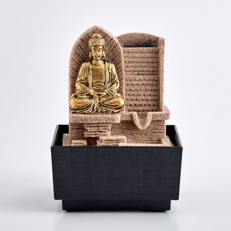 Corsica Alpine Polyresin Mini Buddha Water Fountain - 13x12.5x18cm
