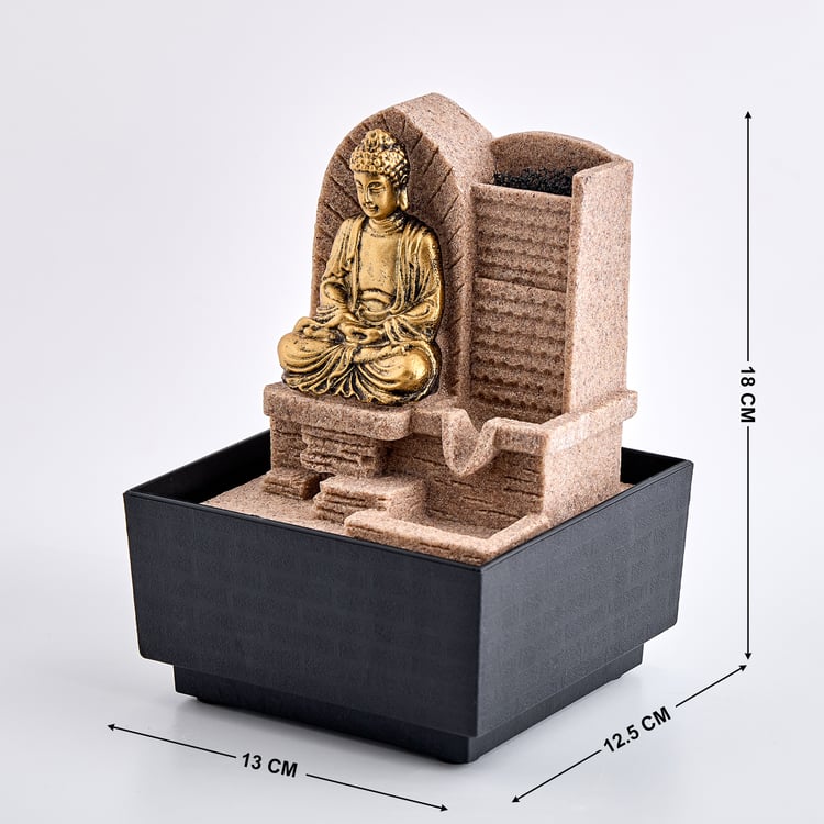 Corsica Alpine Polyresin Mini Buddha Water Fountain - 13x12.5x18cm