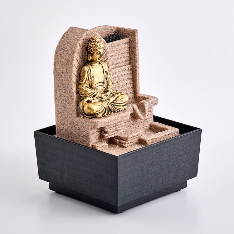 Corsica Alpine Polyresin Mini Buddha Water Fountain - 13x12.5x18cm
