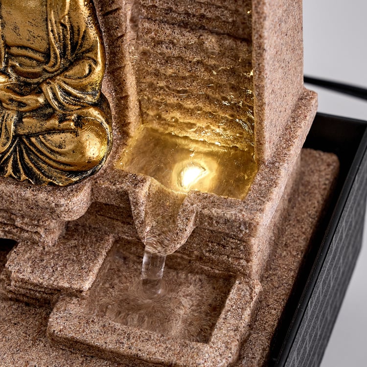 Corsica Alpine Polyresin Mini Buddha Water Fountain - 13x12.5x18cm