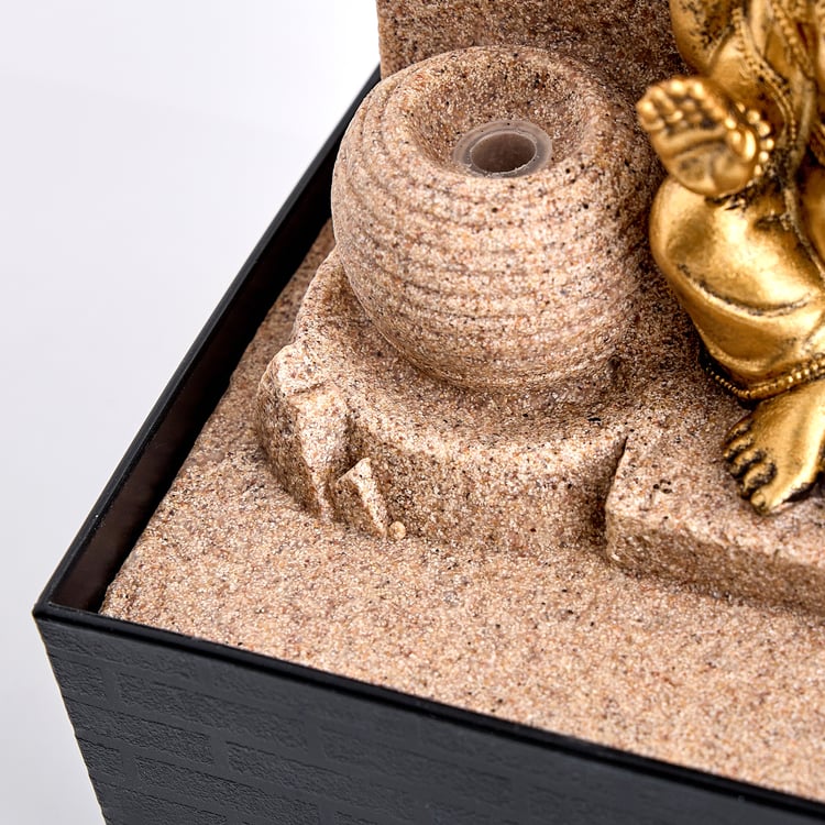 Corsica Alpine Polyresin Mini Ganesha Water Fountain - 13x12.5x18cm