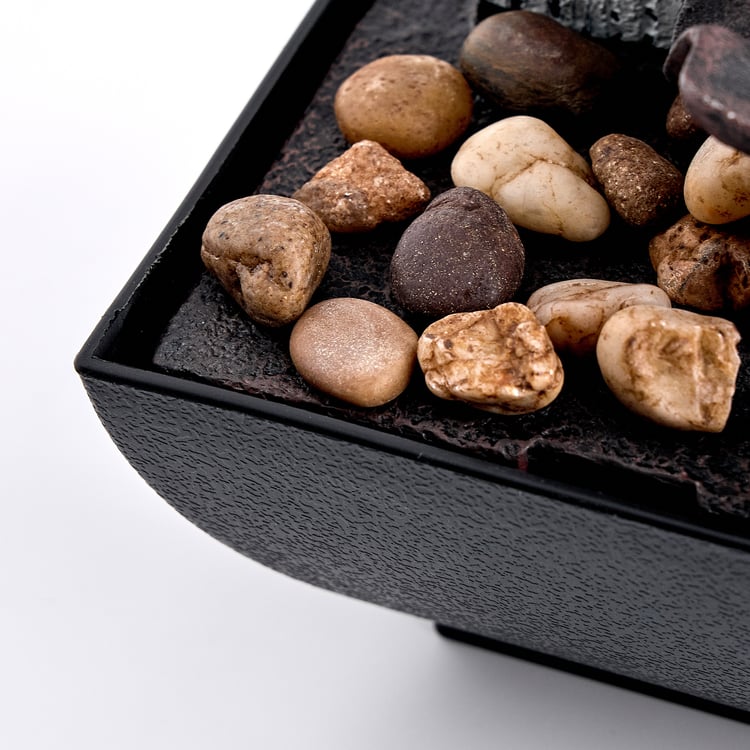Corsica Alpine Polyresin Mini Diya Water Fountain - 13x13x19.5cm