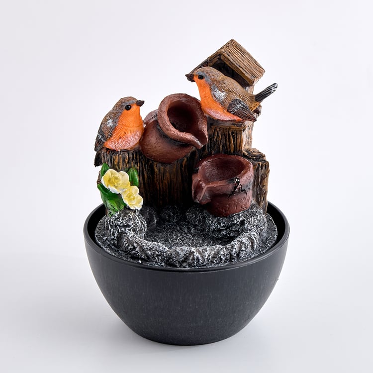 Corsica Alpine Polyresin Mini Birds Water Fountain - 14x19.5cm