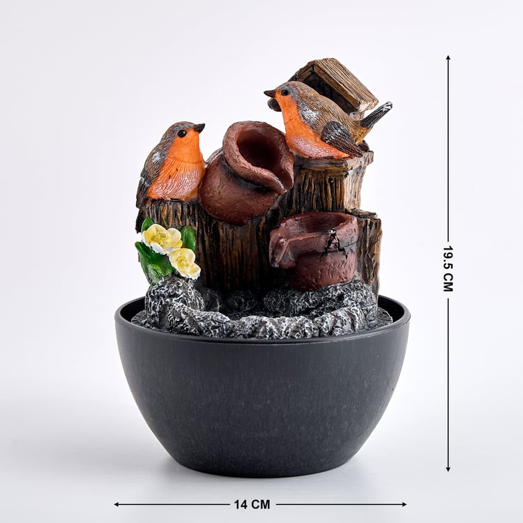 Corsica Alpine Polyresin Mini Birds Water Fountain - 14x19.5cm