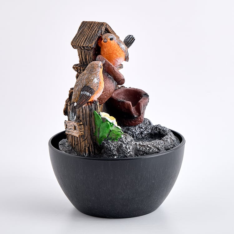 Corsica Alpine Polyresin Mini Birds Water Fountain - 14x19.5cm