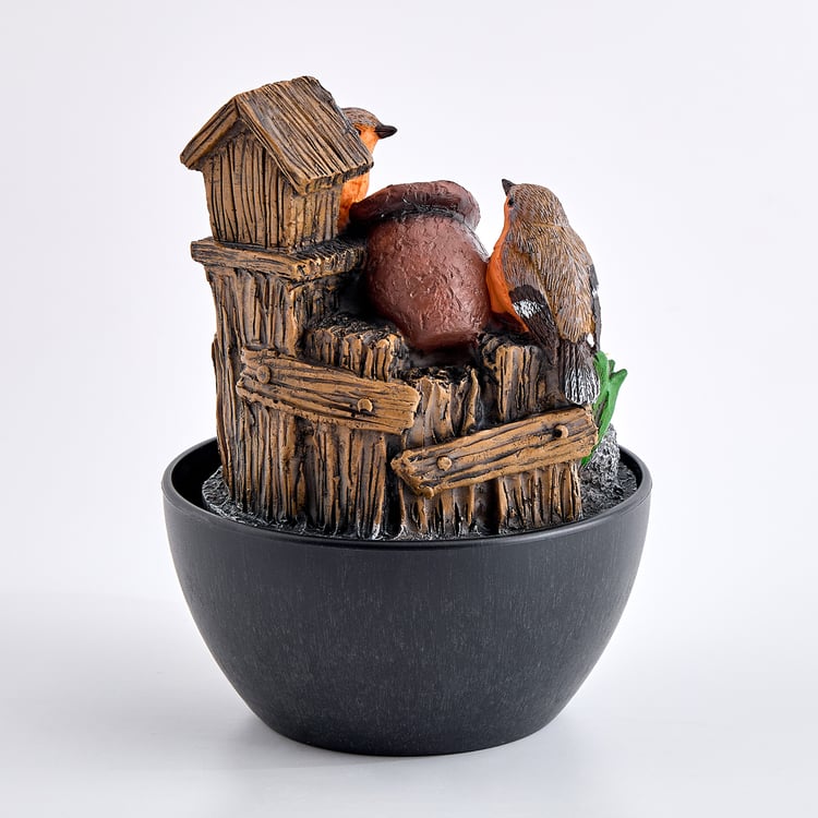 Corsica Alpine Polyresin Mini Birds Water Fountain - 14x19.5cm