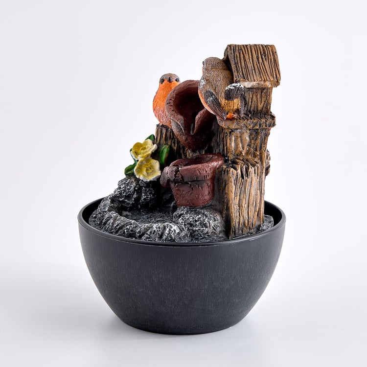 Corsica Alpine Polyresin Mini Birds Water Fountain - 14x19.5cm