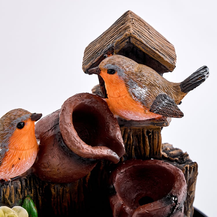 Corsica Alpine Polyresin Mini Birds Water Fountain - 14x19.5cm