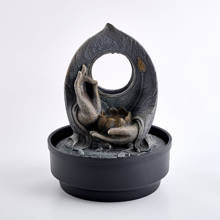 Corsica Alpine Polyresin Palm Water Fountain - 22x28.5cm