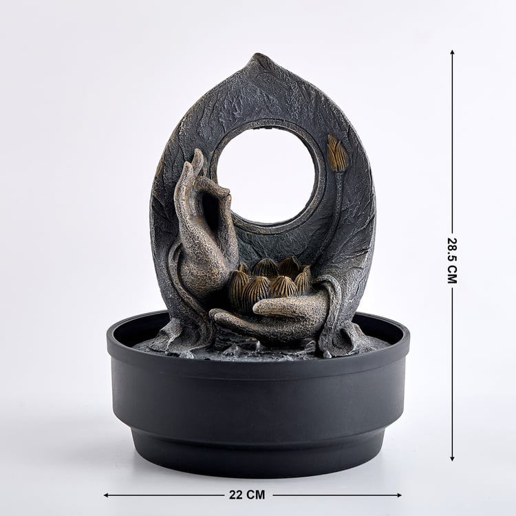 Corsica Alpine Polyresin Palm Water Fountain - 22x28.5cm