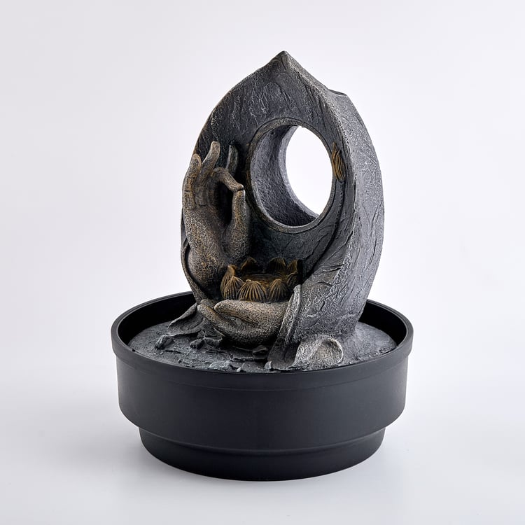 Corsica Alpine Polyresin Palm Water Fountain - 22x28.5cm