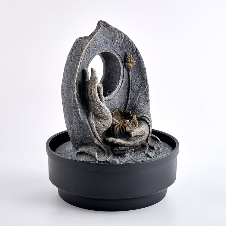 Corsica Alpine Polyresin Palm Water Fountain - 22x28.5cm
