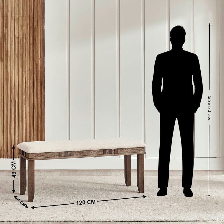 Trio NXT Fabric Large Dining Bench - Walnut