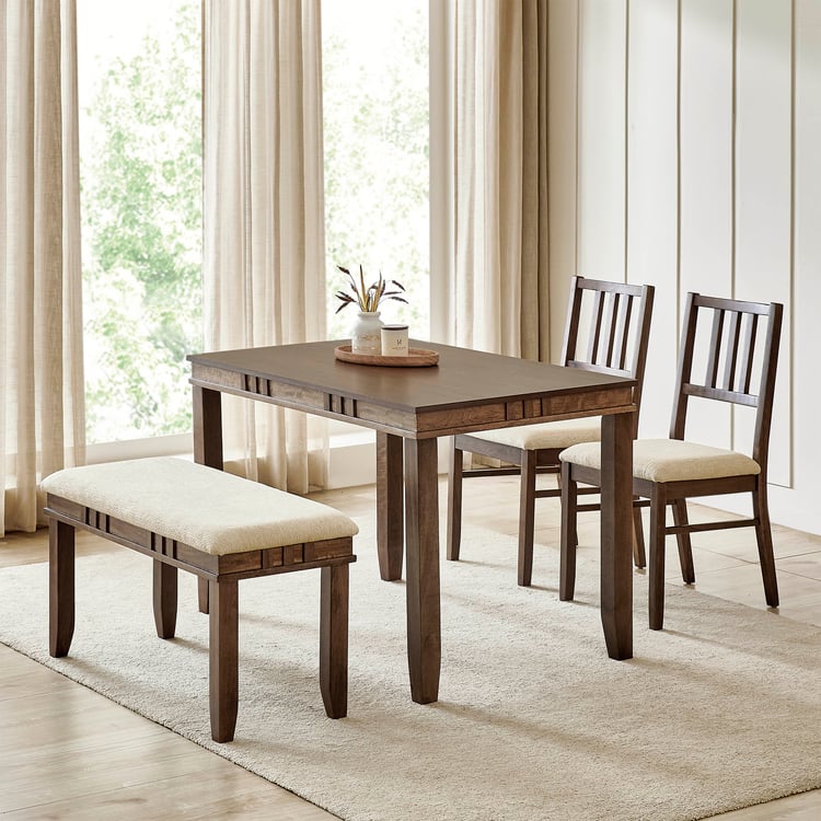 Trio NXT Fabric Small Dining Bench - Walnut