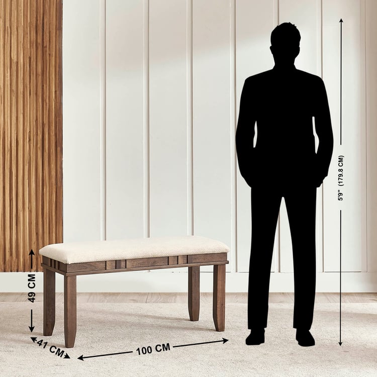 Trio NXT Fabric Small Dining Bench - Walnut