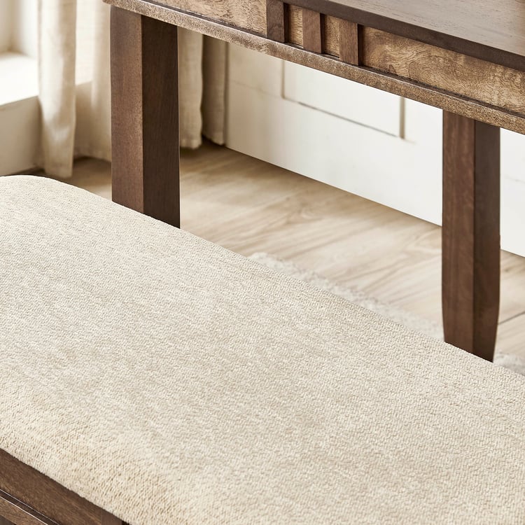 Trio NXT Fabric Small Dining Bench - Walnut