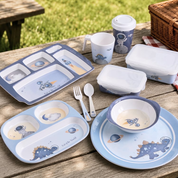 Slate Kids Space Dino Melamine Printed Lunch Box - 800ml
