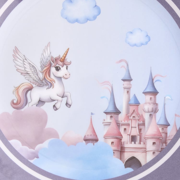 Slate Kids Unicorn Melamine Printed Dinner Plate - 27cm