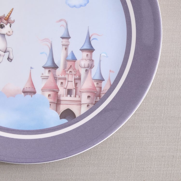 Slate Kids Unicorn Melamine Printed Dinner Plate - 27cm