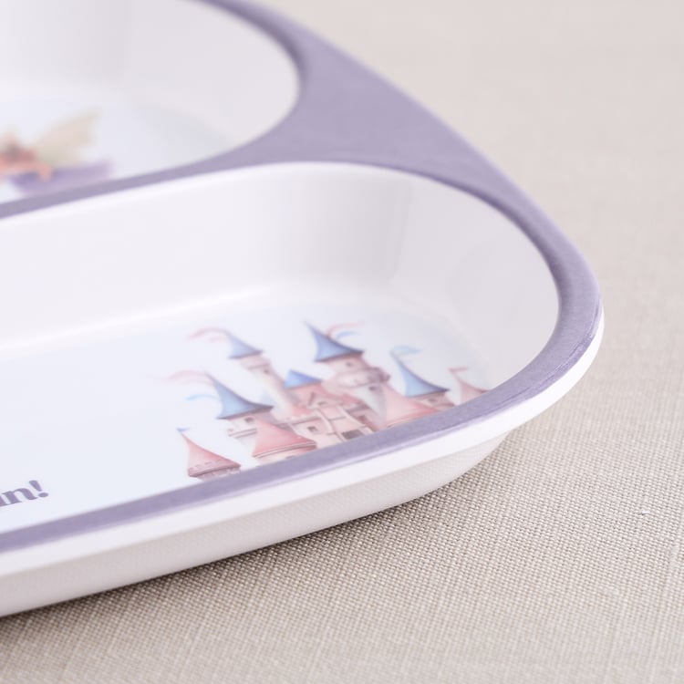 Slate Kids Unicorn Melamine Printed Partitioned Plate - 24x21cm