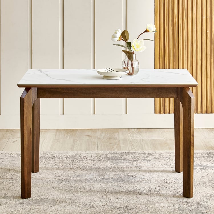 Falcon NXT Ceramic Top 4-Seater Dining Set with Chairs - White