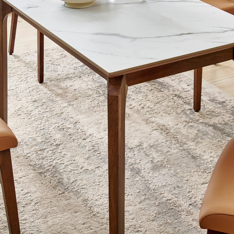 Falcon NXT Ceramic Top 4-Seater Dining Set with Chairs - White